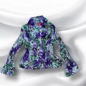 Floral Women's Top in Purple‎ and Green